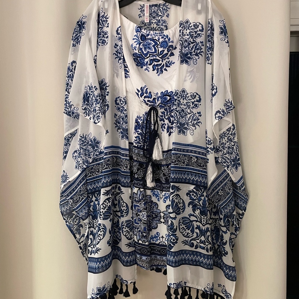 Dress with caftan jacket